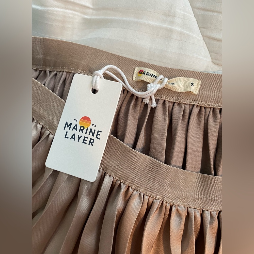 Chelsea Pleated Midi Skirt - Champagne - Picture 9 of 10